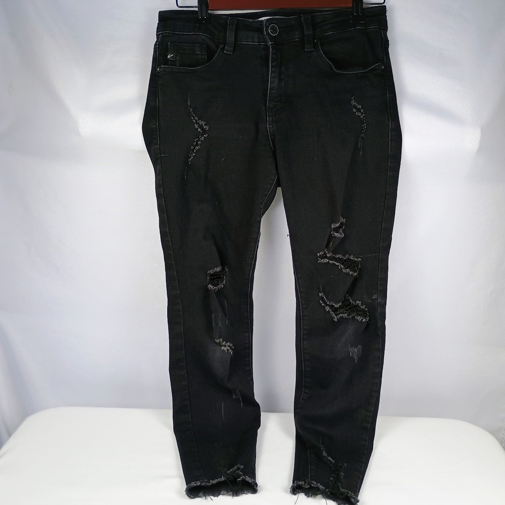 Kancan Black Distressed‎ Estillo Stretch Skinny Jeans Women's Size 27